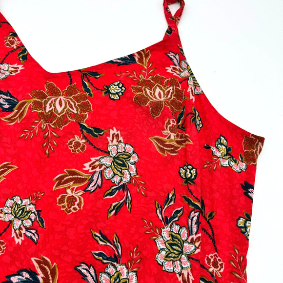 TORRID NWT 2X Red Floral Ava Camisole Tank Top Stretch Slub Textured Tropical - Picture 2 of 9